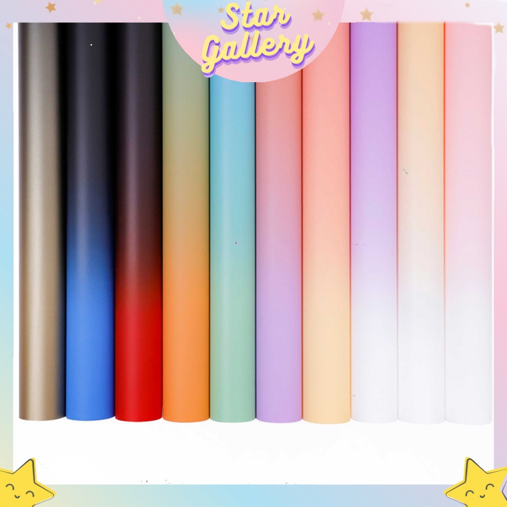 

(1 PACK ISI 20 LEMBAR) Kertas Buket Bunga Gradient Flower Wrapping Paper Cellophane KB6183