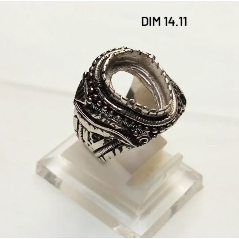 Cincin Emban Alpaka Custom Model Segitiga Style Perak Navajo