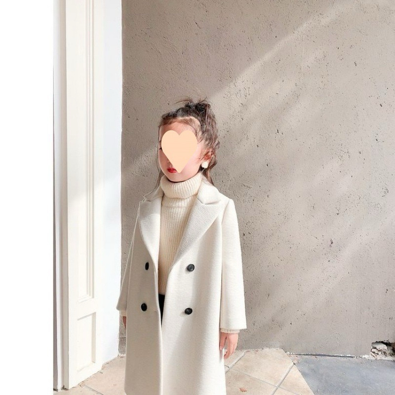 056 Reversible Wool Coat Jacket Coat Kids Girl Korean Import Fashion Autumn & Winter Spring Outfit A