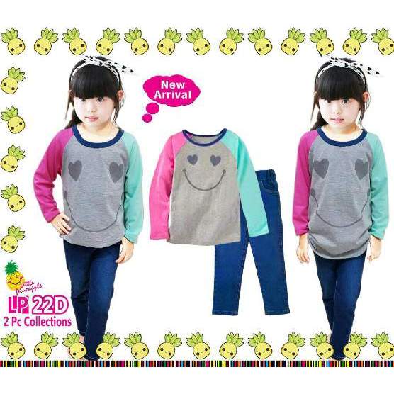 PHATOS STORE - Setelan Anak Perempuan Tunik Leging Little Pineapple LP 192A 22D 6273 4844 5471 632
