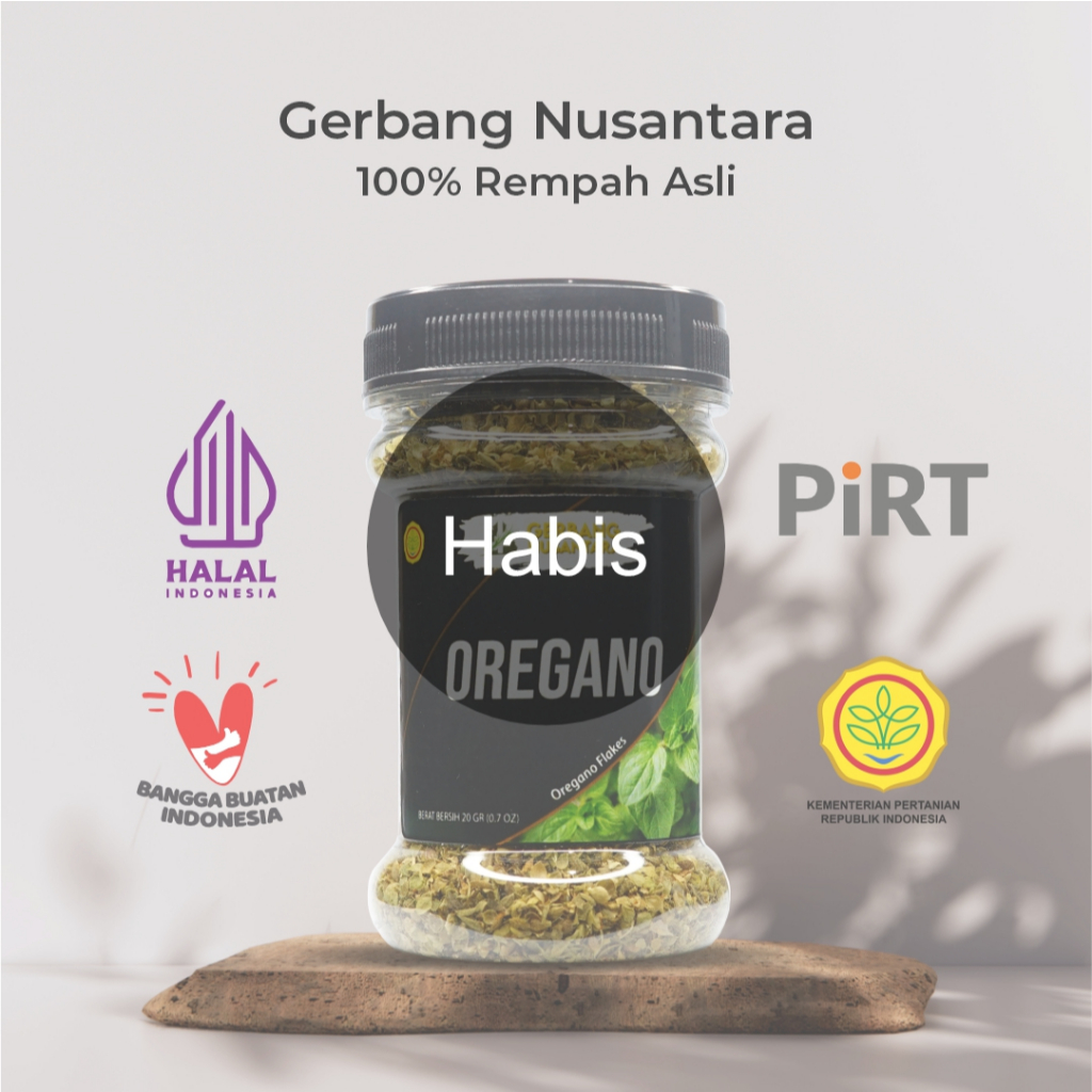 

Gerbang Nusantara - Daun Oregano Flakes Bubuk Bumbu Masak Dapur Rempah 20gr