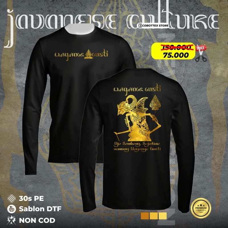Javanese Culture Kaos Wayang Gusli Hitam