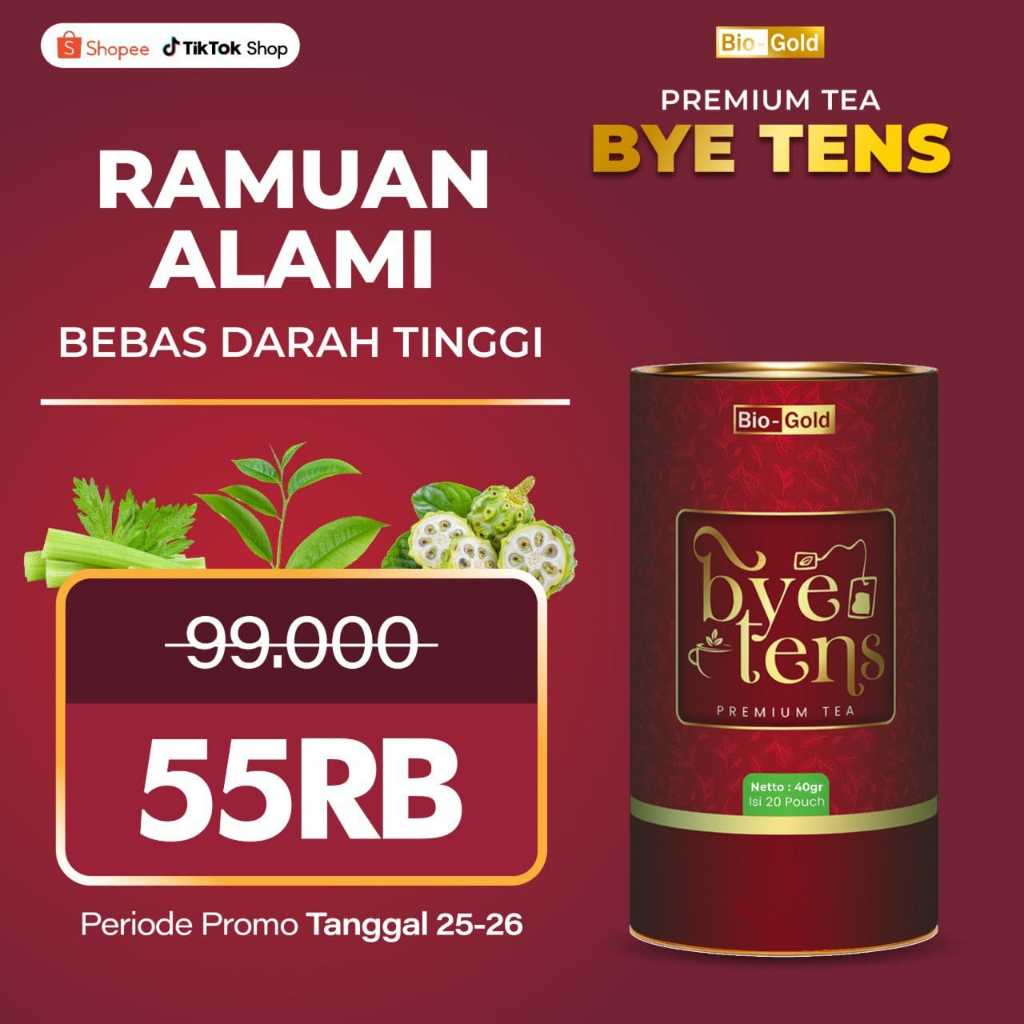 

Teh Hipertensi BYE TENS BIO GOLD Biogold Menurunkan Darah Tinggi Kolesterol Halal Original BPOM