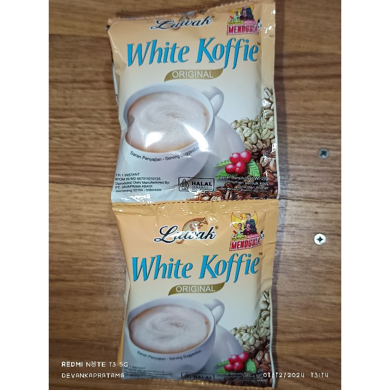 

Luwak White Koffie Original Renceng isi 10