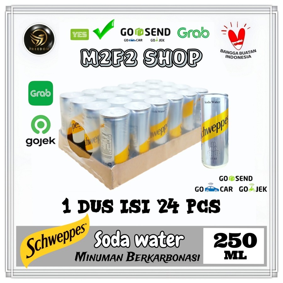 

Schweppes Carbonated Soda Water Can | Minuman Air Berkarbonasi Tawar Kaleng - 250 ml Kemasan Karton (Khusus Bluebird/Gosend/Grab)