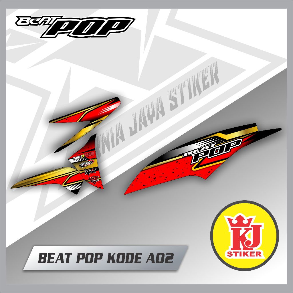 Stiker Motor BEAT POP Stiker Striping Motor BEAT POP Kode A02