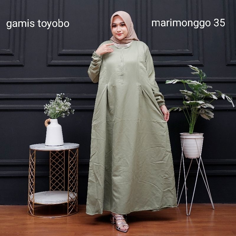 GAMIS POLOS TOYOBO RAINA JUMBO DRESS GAMIS KATUN TOYOBO PREMIUM GAMIS BUSUI