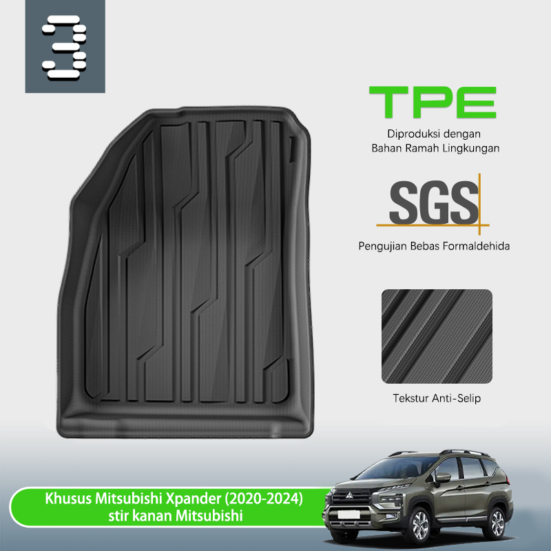 Mitsubishi Xpander（20-24）Karpet Mobil alas kaki karet mobil bagasi bagian belakang alas mobil akseso