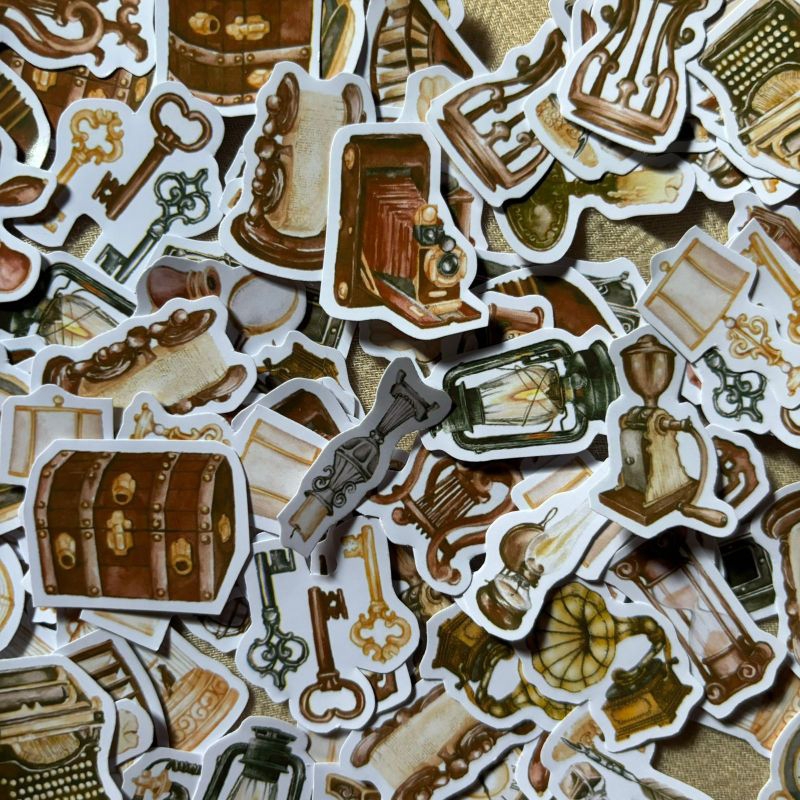 

khalishop - 30pcs antique sticker pack, vintage sticker, retro sticker, old sticker, antique sticker, sticker tema vintage, sticker jurnal, sticker deco, sticker pack, sticker vintage, sticker jurnaling, sticker aesthetic jurnal, journal supply