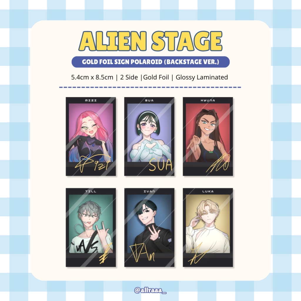 ALIEN STAGE Gold Foil Sign Polaroid Fanmerch