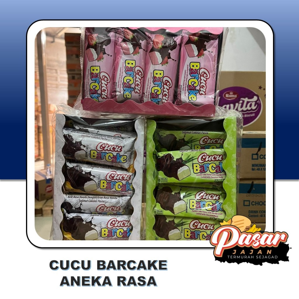 

Cucu Barcake Isi 12X20gr Bolu Cake Aneka Rasa dengan Krim Vanilla