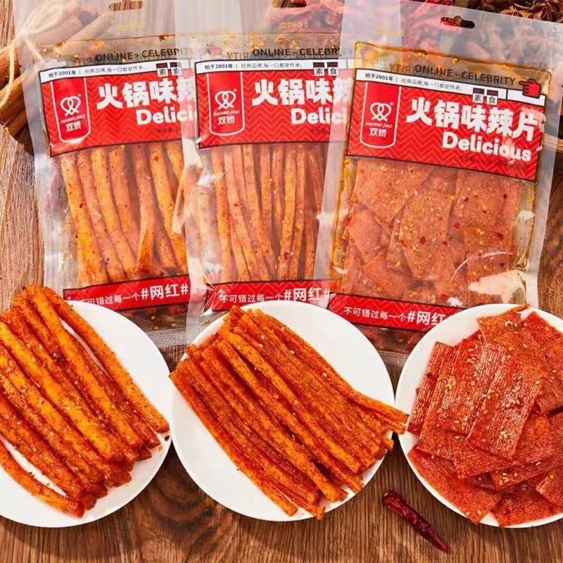 

(HALAL)SNACK Delicious 102gram Spicy Original/Shuang Jiao Delicious 102gr