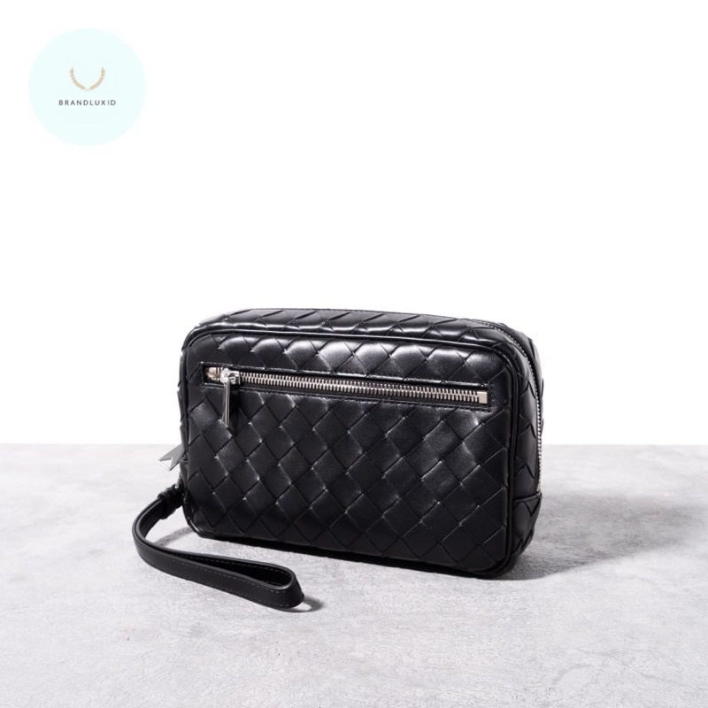 Bottega Veneta Intrecciato small pouch with wristlet Black