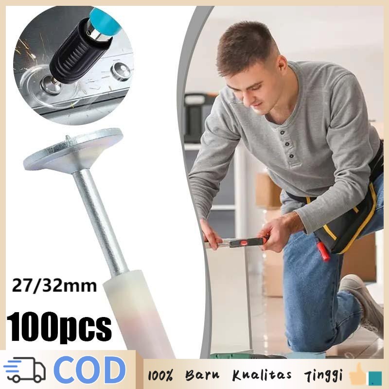 27mm/32mm Paku Beton Ramset 100pcs Paku Ramset Beton Mini  Accessories Paku Baja Beton Paku Tembok B
