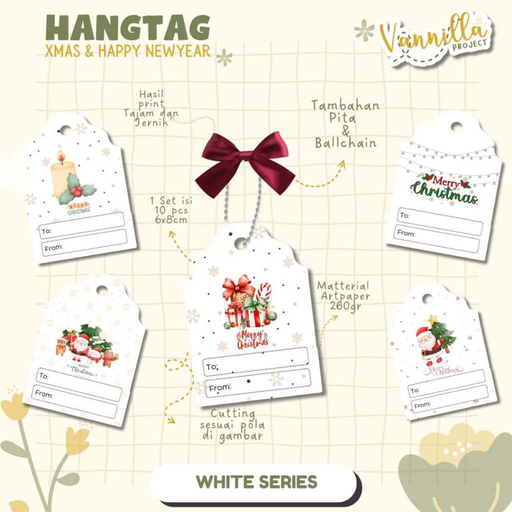 

Hangtag Natal Merry Christmas & Happy New years XMAS