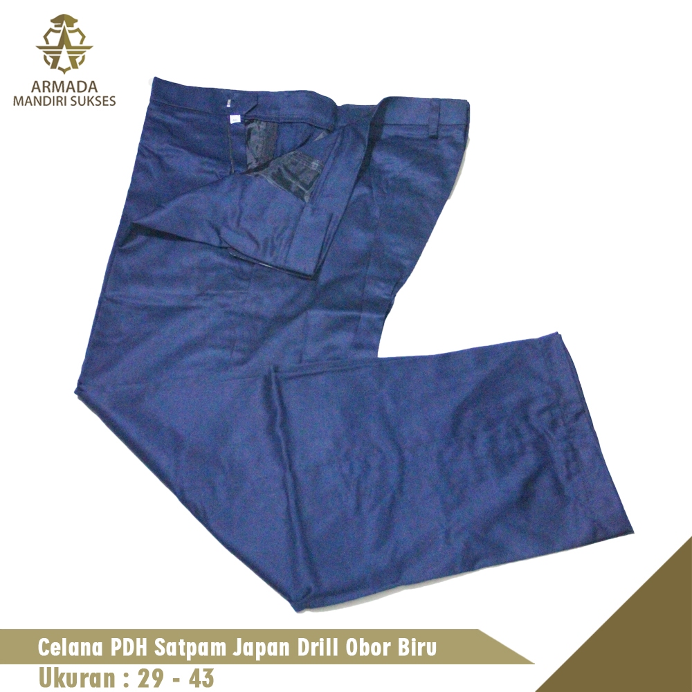 Celana PDH Satpam Japan Drill Obor Biru