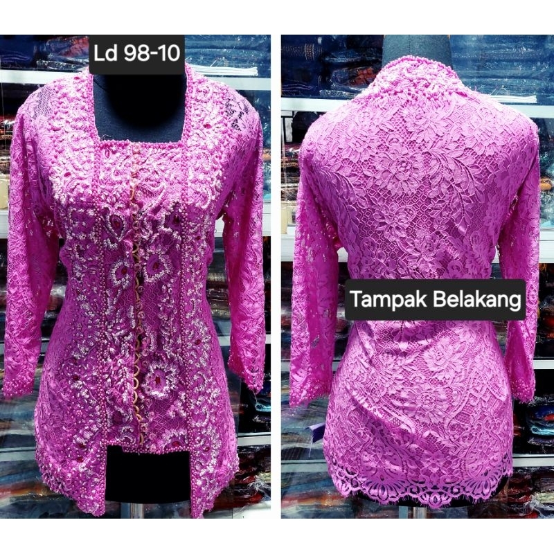 Kebaya semiprancis warna pink Fuschia