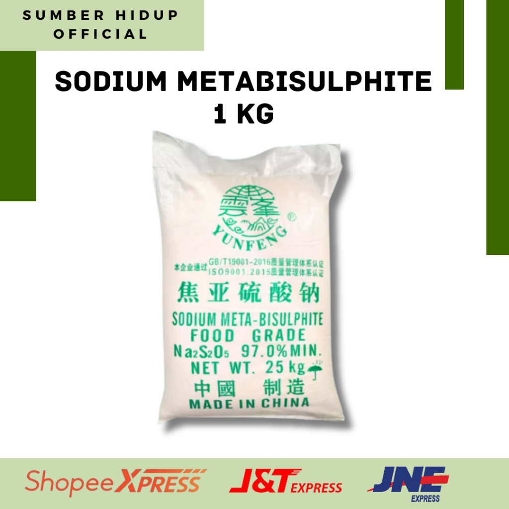 

SODIUM METABISULFITE 1 KG FOOD GRADE YUNFENG / SMB YUNFENG