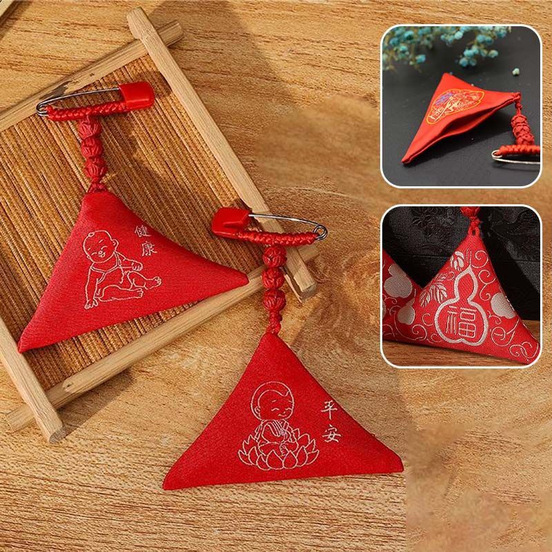 Kantong Jimat Anak Kantong Hu Jimat Kantong Untuk Jimat Segi Tiga Merah Kantong Jimat Anak Hoki Kant