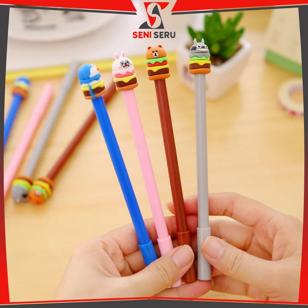 

Pulpen Hamburger Karakter Cartoon / Alat Tulis Perlengkapan Anak Sekolah / Pen Burger Kartun Line Stationary Seni Seru A7