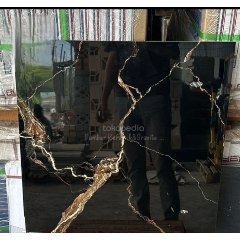 granit 60x60 ikatan glossy hitam marmer/arna zameta black