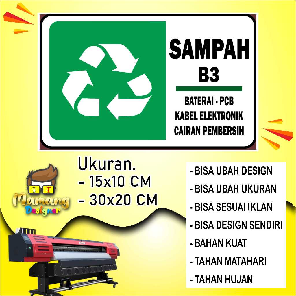 

Sticker Tempelan Untuk Sampah Bahan Kuat Hijau