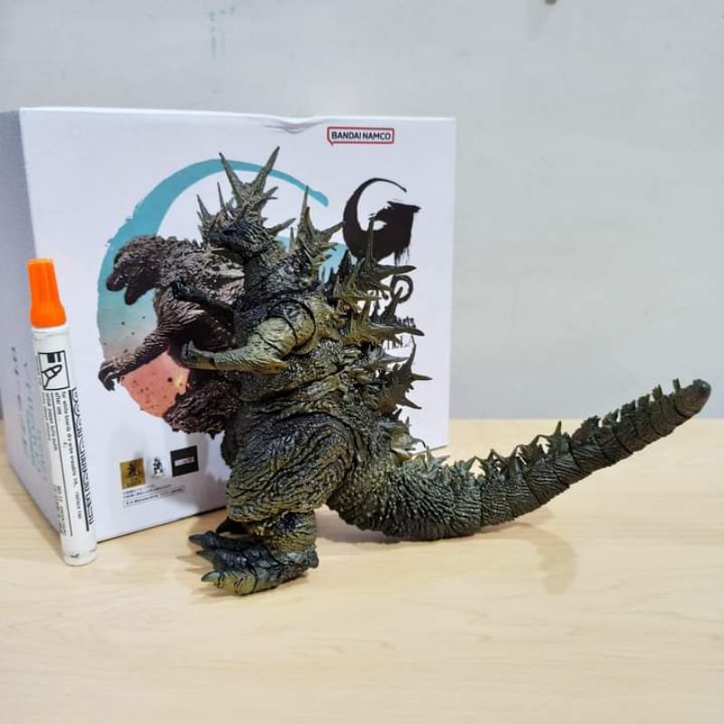 mainan action figureBandai Godzilla Minus One Godzilla 2023 S.H.MonsterArts Figuretinggi sekitar 6 i