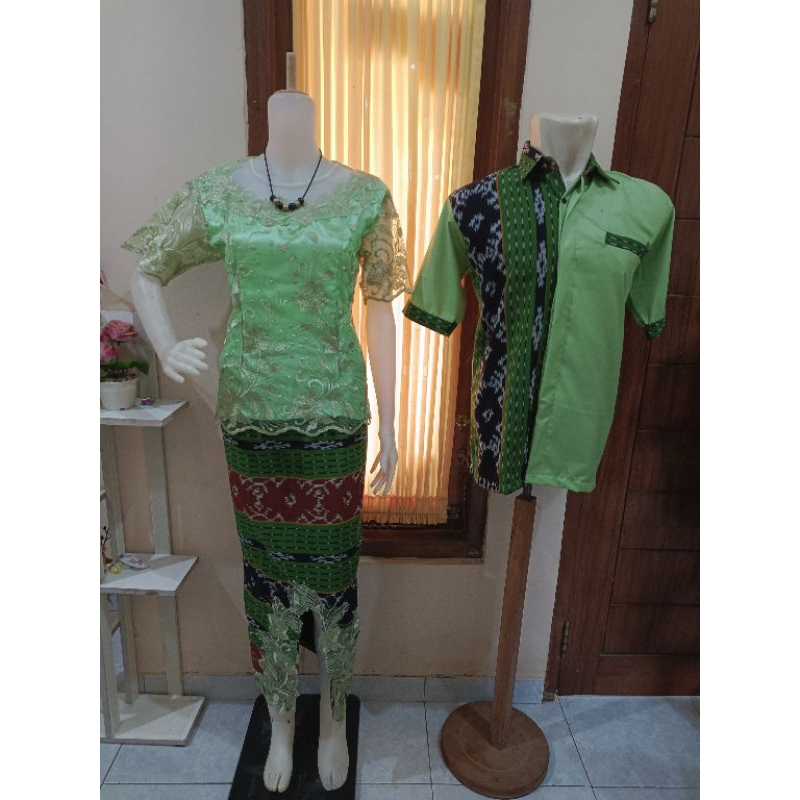 SETELAN ROK BLUS & KEMEJA TENUN