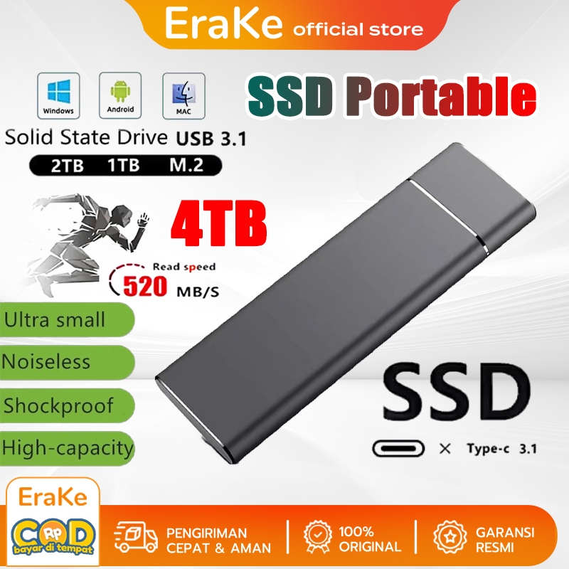 SSD Laptop Portable SSD External Hard Drive Eksternal SSD Portabel 4TB Solid State Disk Eksternal US