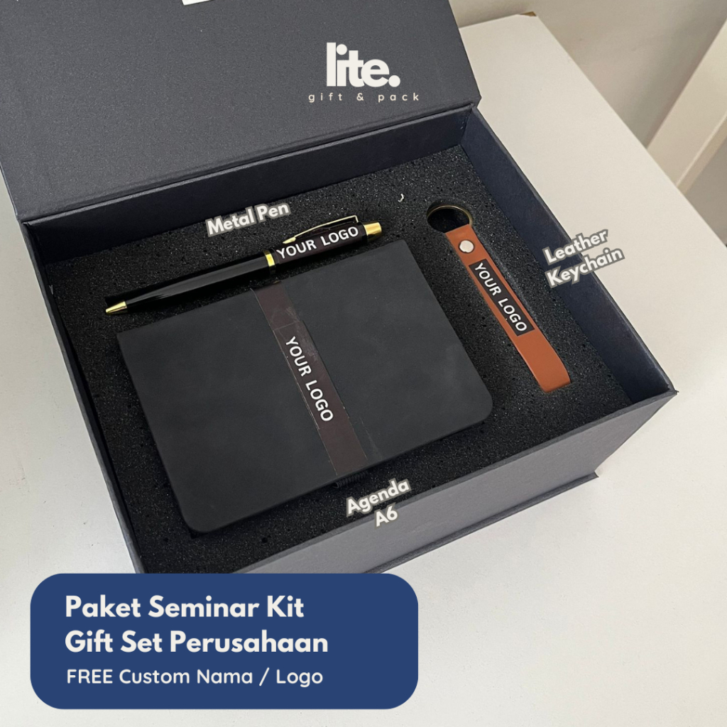 

Gift Set Buku Notes/ Notebook A6 + Bolpen, Hadiah/ Hampers Custom korporat Paket Seminar Kit