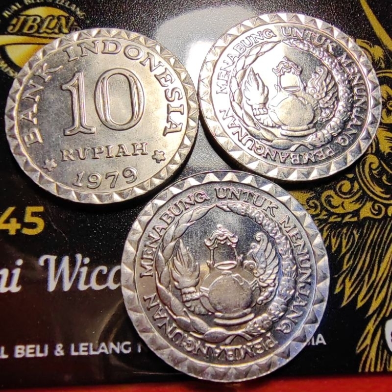 10 rupiah tabanas putih 1979 GRESS ORY