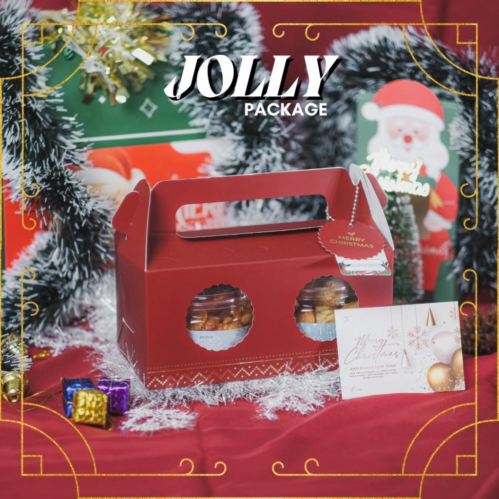 

READY STOCK Hampers Natal Premium JOLLY [Isi 2 toples] FREE HANGTAG, CARD / Christmas Hampers / Hampers Snack / Kue kering Hamper