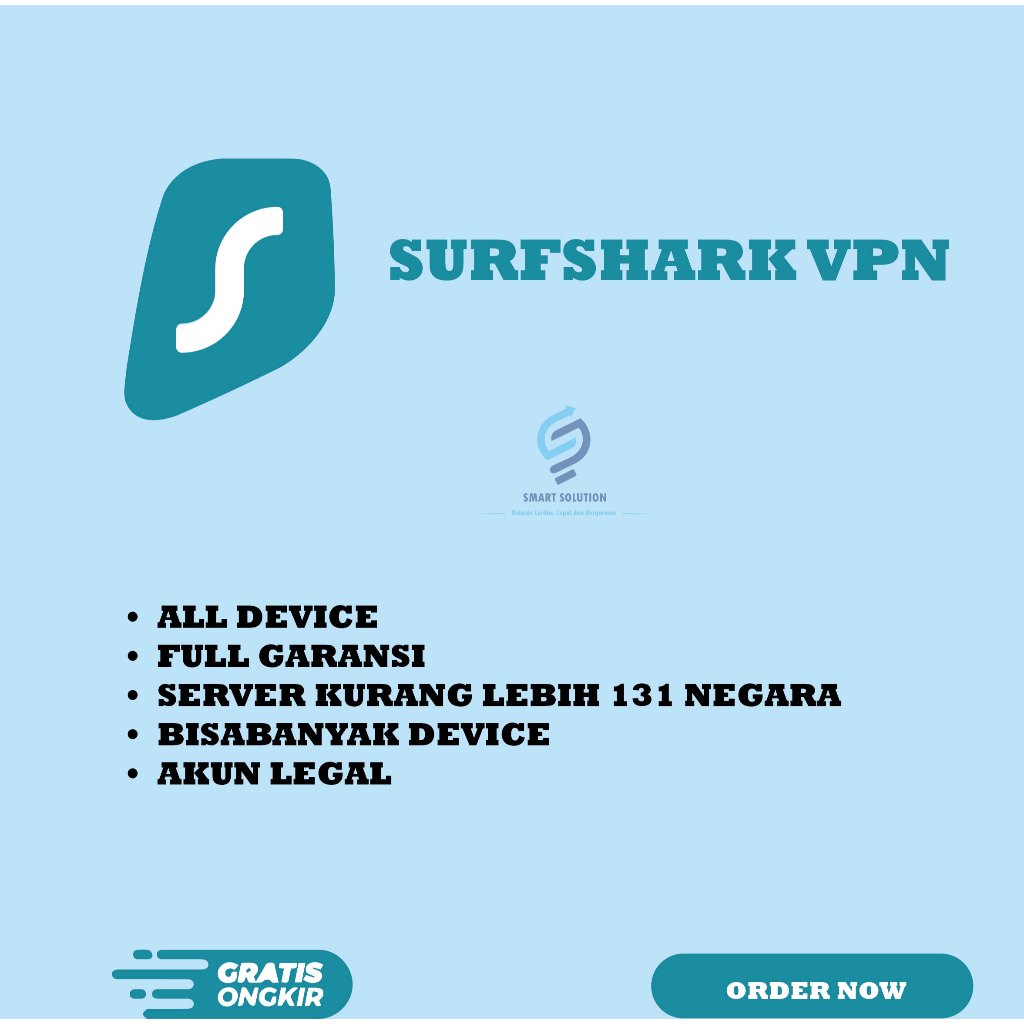 SOFTWARE SURFSHARK VPN FULL GARANSI | SURFSHARK VPN PREMIUM PRIVATE UNLIMITED DEVICE