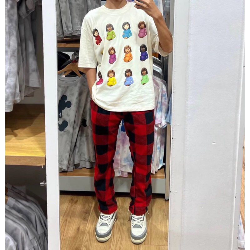 Long Pants Tartan Celana Panjang Tartan Flanel Celana Kotak kotak Merah Dan Putih Celana Couple Goal