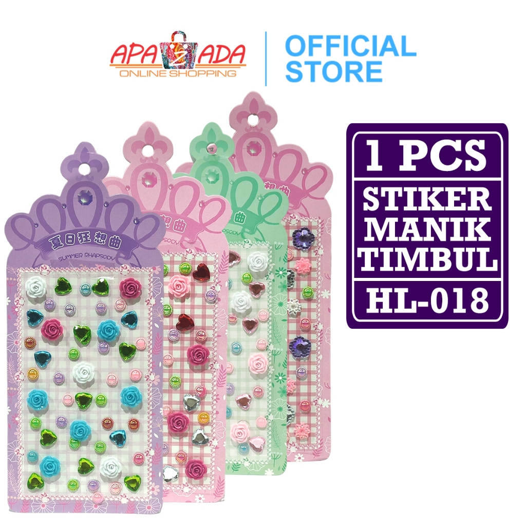 

Apazada - Stiker Manik Jewel Diamond 3D [1 lembar] / Sticker Crystal Dekor Timbul DIY HL-018