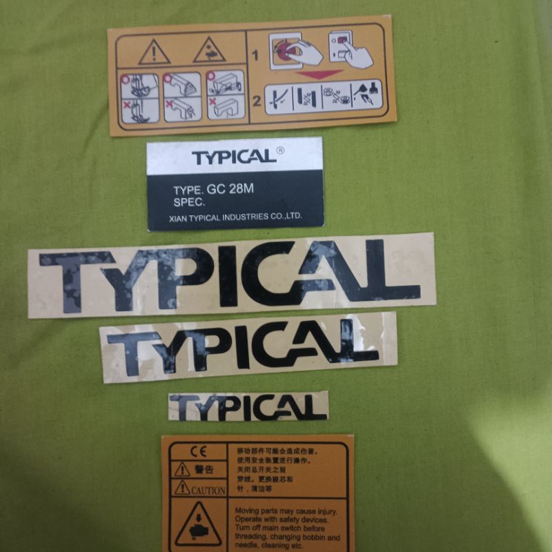 sparepart / stiker satu set mesin jahit type Typical