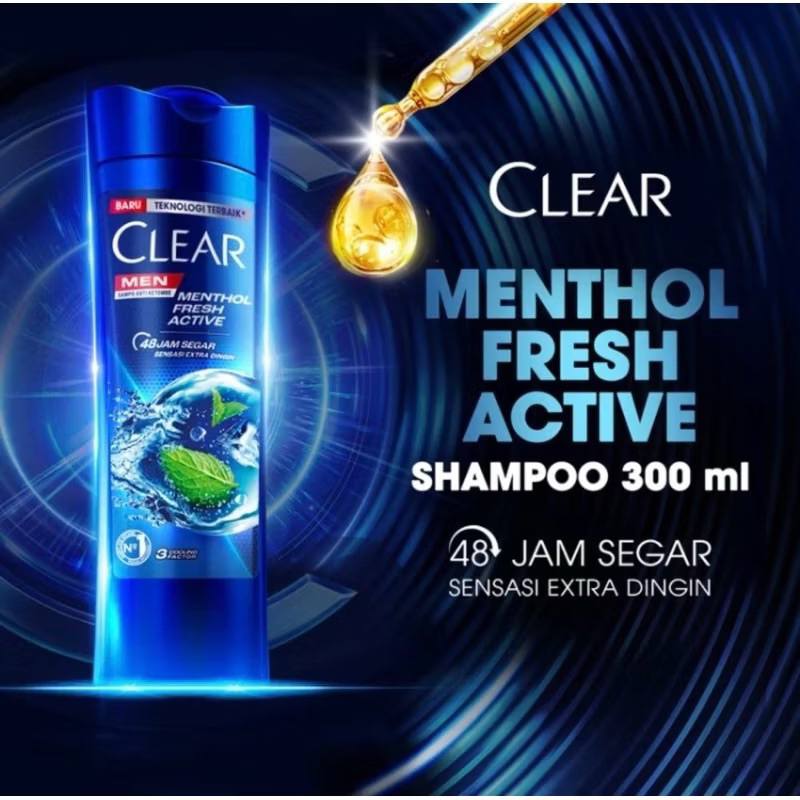 CLEAR MEN SHAMPOO COOL SPORT MENTHOL 300ML