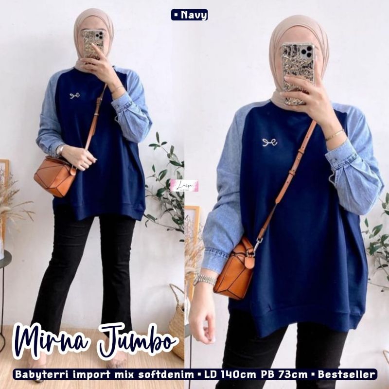 BLOUSE  IMPORT MIX JEANS size jumbo ld 140