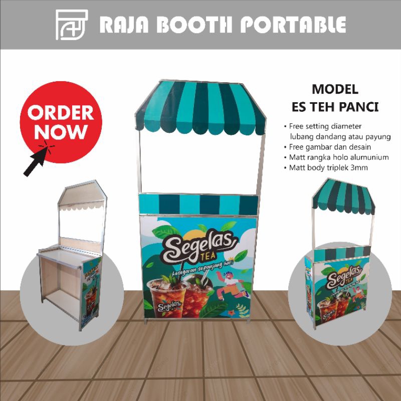 Booth Portable Model Es Teh Stand Jualan Rombong Lipat Praktis