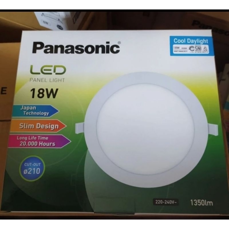 LAMPU PANEL LED / SLIM DOWNLIGHT LED 18 WATT 18W 18WATT 18 W BULAT PANASONIC