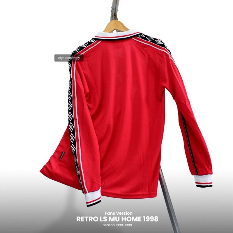 RETRO Long Sleeve Man U H Baju Bola Manchester United Home 1998/1999