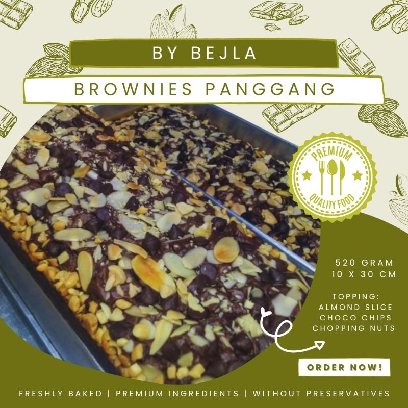 

Fudgy Brownies | Brownies Panggang Ukuran 30x10cm by Bejla