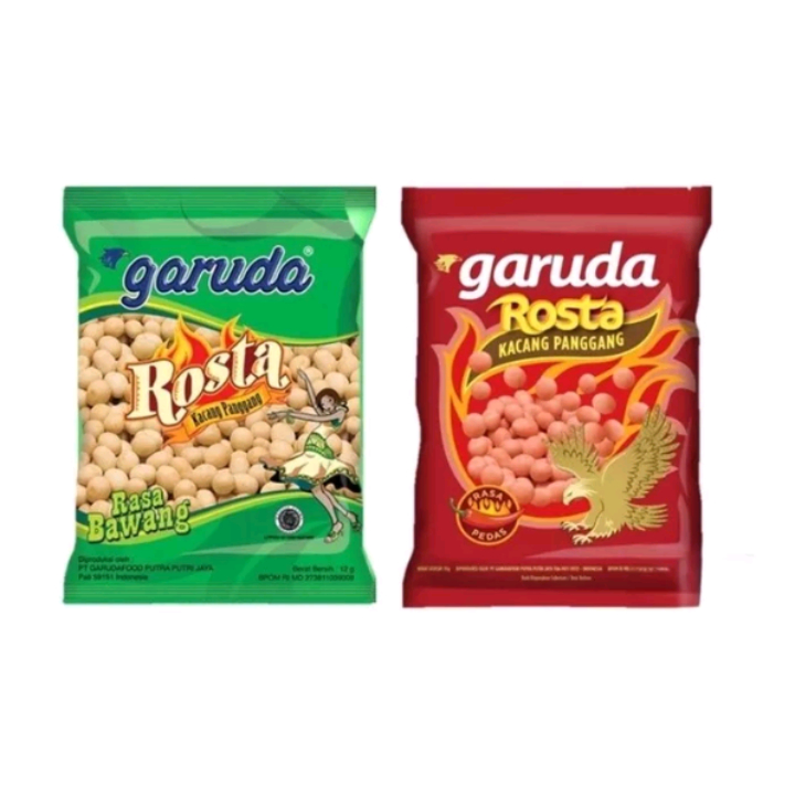 

garuda rosta kacang panggang renceng 10 pcs x 10gr rasa bawang pedas