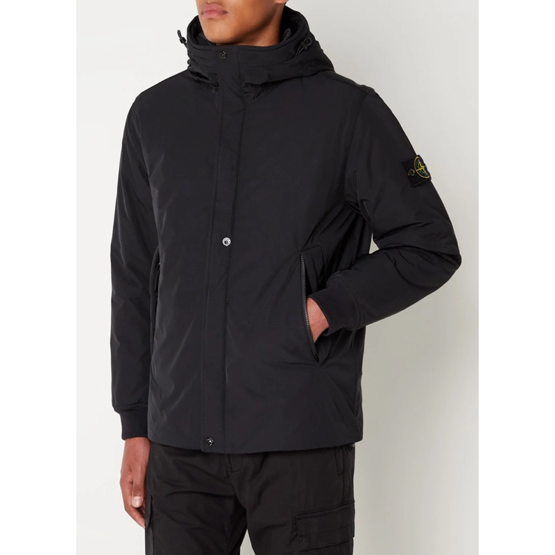 Stone Island Micro Twill Jacket with Black Padding 2023 Falling Winter