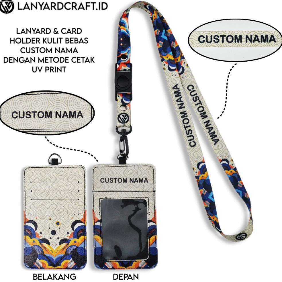 

Diskon Keren V4 Id Card Holder Leather Custom Lanyard Custom Nama Abstract Series Gantungan Tali Lanyard Holder Id Card Kulit UV Print
