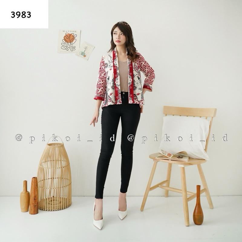 RB2 Couple Imlek Merah Merak / Qipao Merah / Baju Cheongsam Wanita Imlek 2025 / Atasan Batik Imlek /