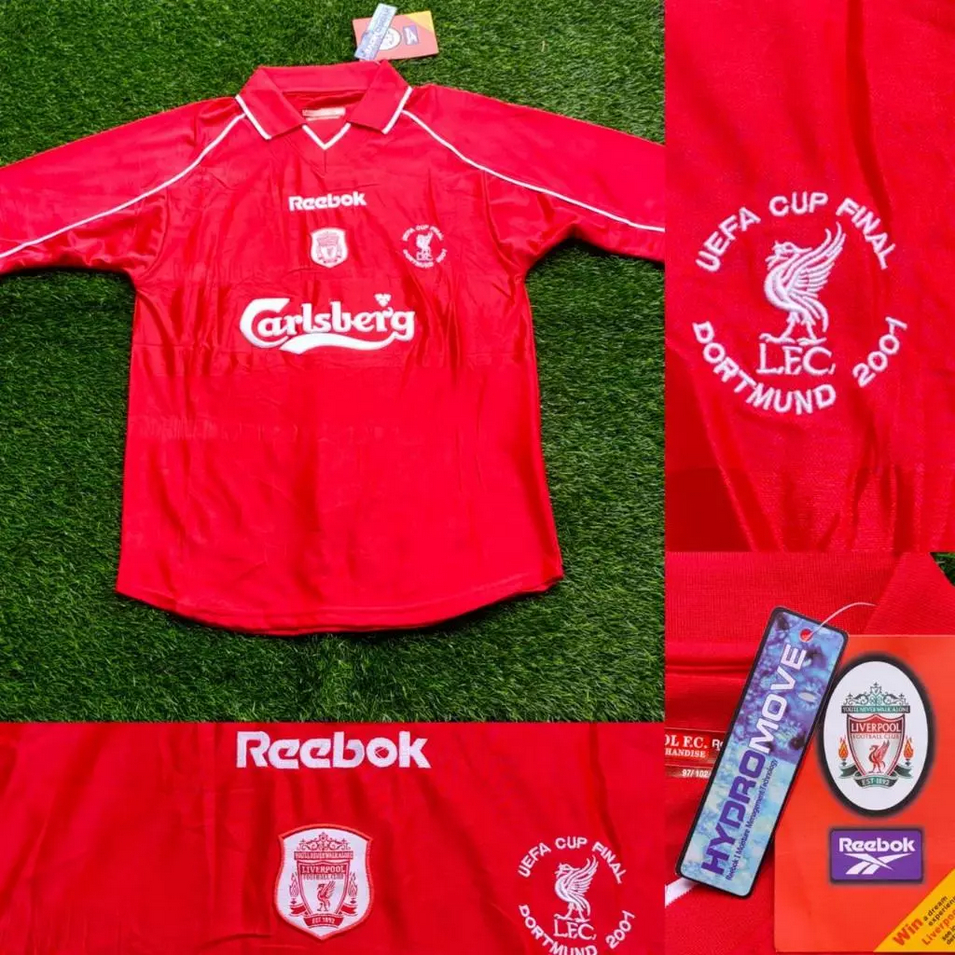 JERSEY RETRO VINTAGE LIVERPOOL HOME FINAL UEFA CUP 2001 GRADE AAA CLASSIC