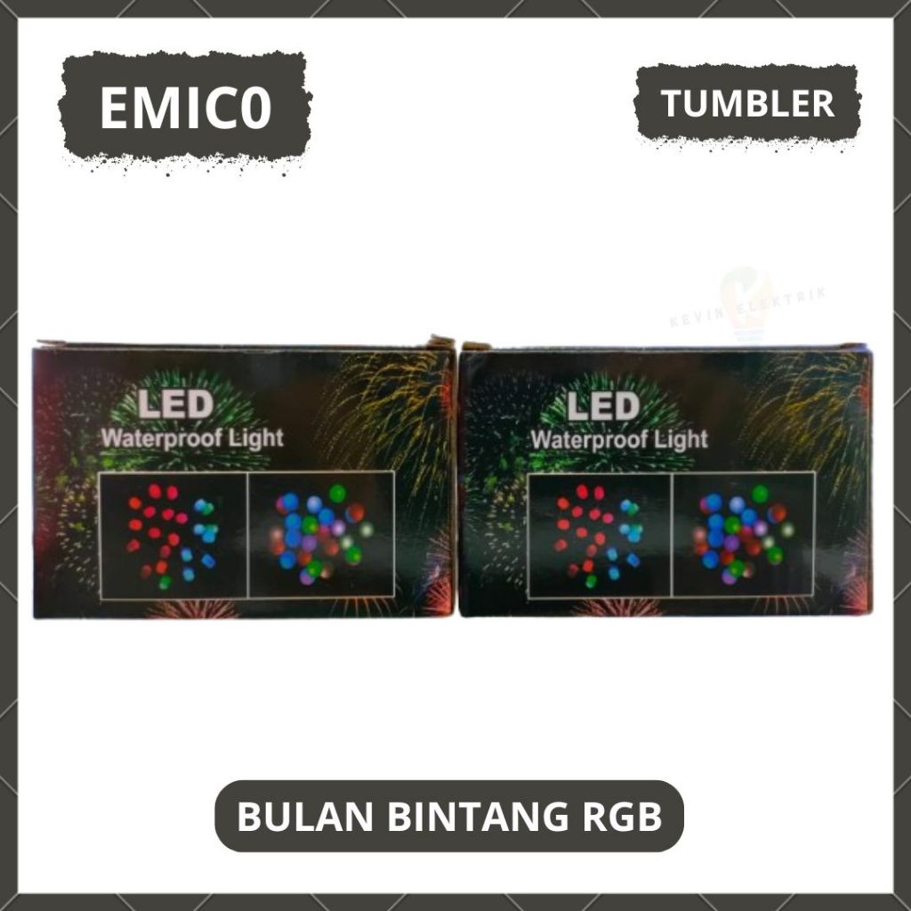 LAMPU HIAS NATAL BULAN BINTANG RGB TUMBLER EM-309 EMICO