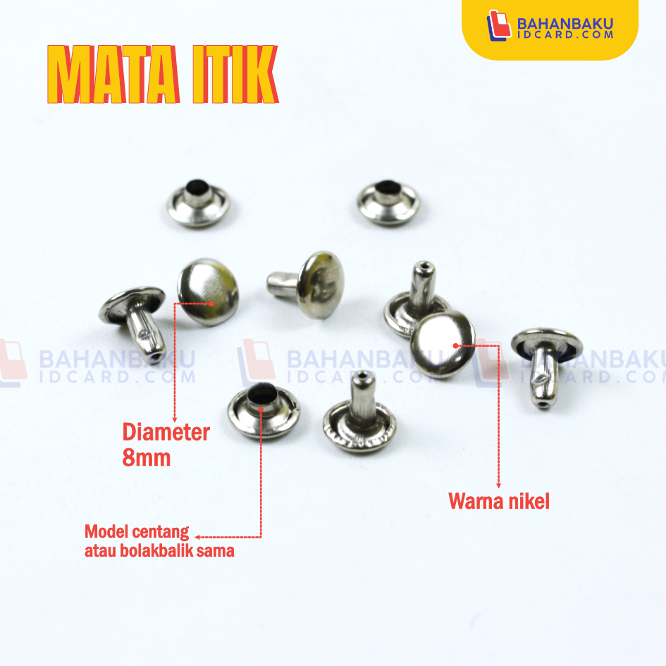 

paku rivet ripet centang keling bolak balik mata itik pita lanyard 8 mm