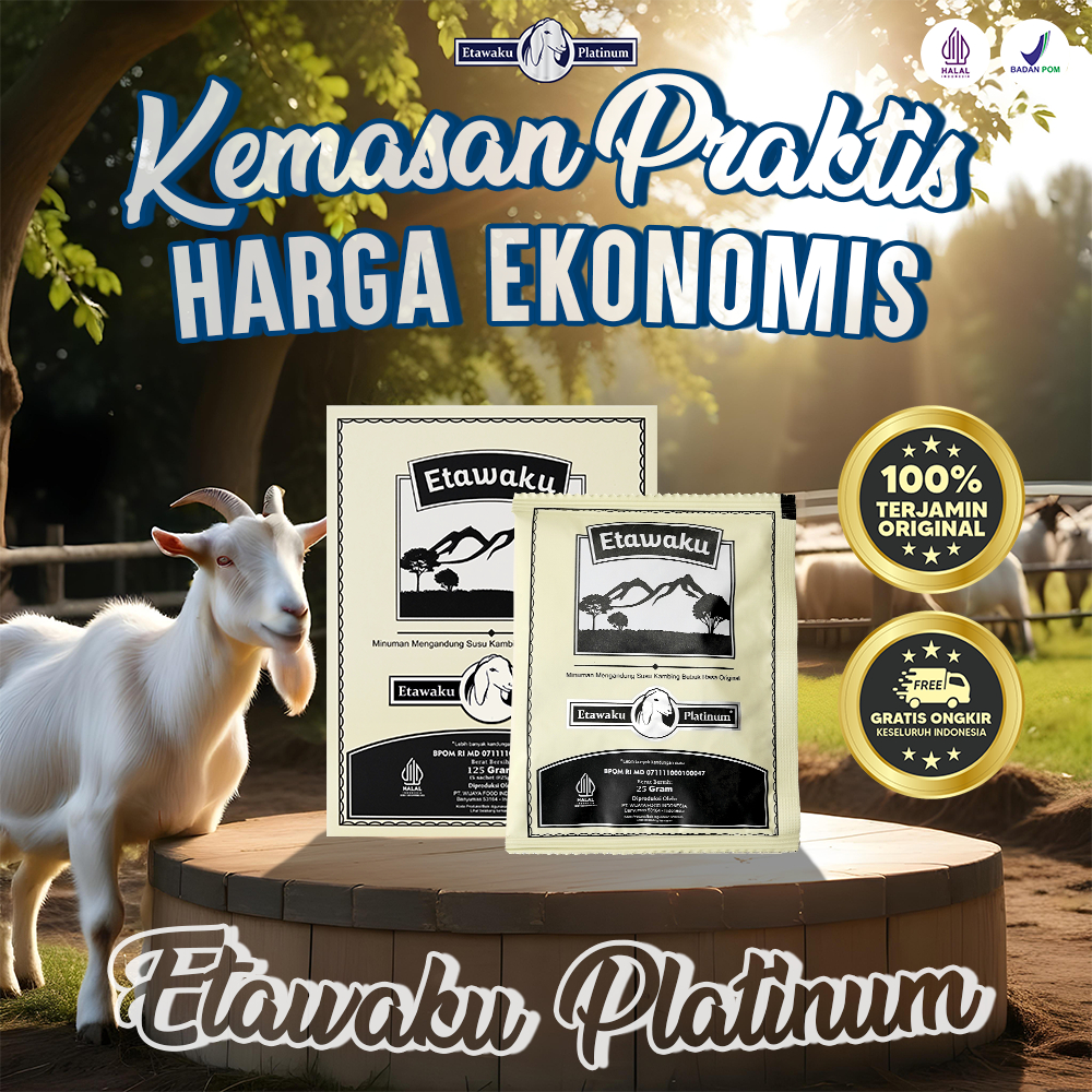 

Etawaku Sachet : Minuman mengandung susu kambing bubuk rasa original Herbilogy_